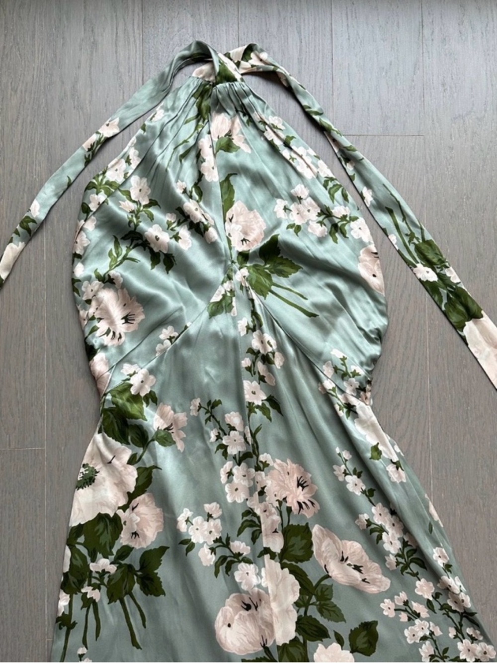 NWT Reformation Veria Silk Maxi Dress Terragon Size 8 - Picture 4 of 8